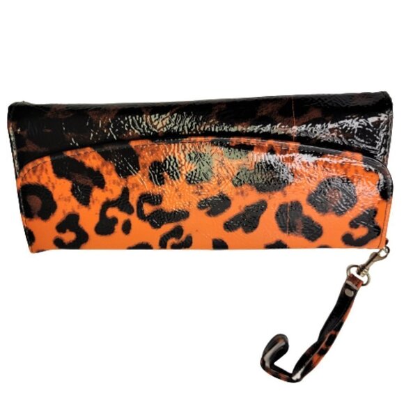 Animal Print Orange and Black Clutch Wallet Purse Travel Unisex Wallet- NWOT - Picture 7 of 7